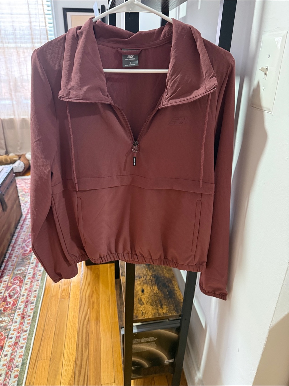 New Balance Women's Rust Red Half-Zip Utility Jacket